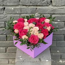 Цветочная композиция из Розы в коробке в Введенское