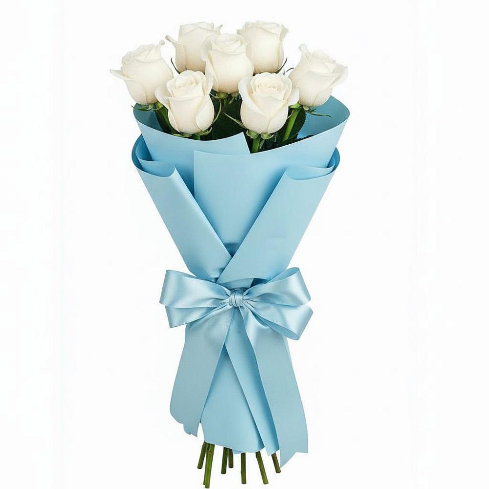 Букет 7 белых роз Проуд в Введенское