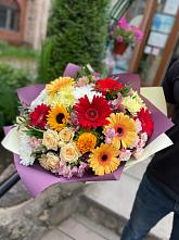 Букет цветов из:  Герберы, Ромашки, Хризантемы, Розы и Подсолнухи #REPLACE_PRED# Введенское