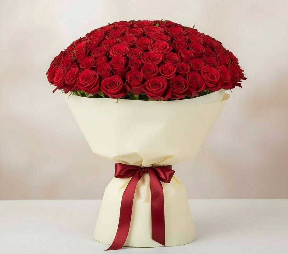 Букет 101 Красная роза Милано в Введенское