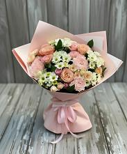 Букет цветов из:  Гвоздики, Розы и Хризантемы в Введенское