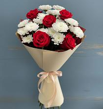 Букет цветов из:  Розы и Хризантемы #REPLACE_PRED# Введенское