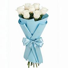 Букет 7 белых роз Проуд в Введенское