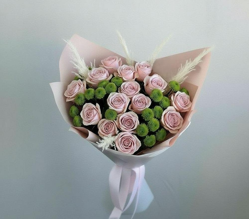 Букет цветов из: Розы и Хризантемы в Введенское