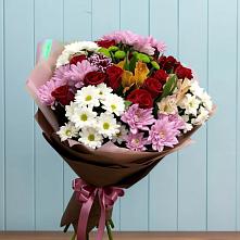 Букет цветов из:  Розы, Хризантемы и Альстромерии в Введенское