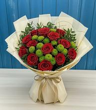 Букет цветов из:  Розы и Хризантемы #REPLACE_PRED# Введенское