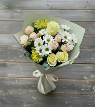 Букет цветов из:  Альстромерии, Розы и Хризантемы в Введенское
