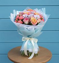 Букет цветов из:  Хризантемы и Розы в Введенское