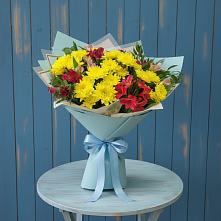 Букет цветов из:  Альстромерии и Хризантемы в Введенское