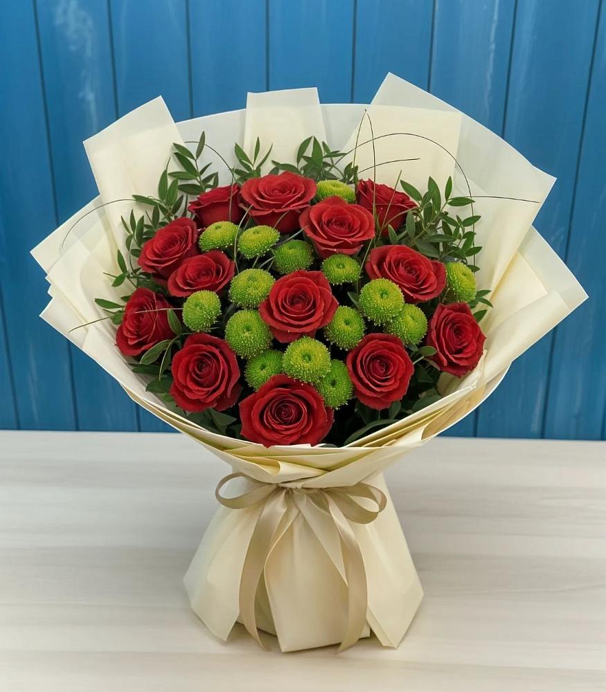 Букет цветов из: Розы и Хризантемы в Введенское