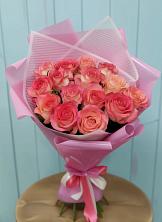 Букет 15 Розовых роз Равель в Введенское
